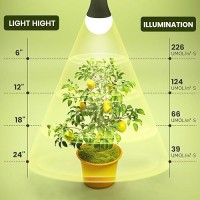 Grow Light Bulbs 100W Equivalent Plant Light Bulbs Full Spectrum A19 9W Led Grow Light Bulbs 5000K E26 Base Grow Light For In