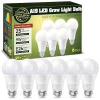 Grow Light Bulbs 100W Equivalent Plant Light Bulbs Full Spectrum A19 9W Led Grow Light Bulbs 5000K E26 Base Grow Light For In