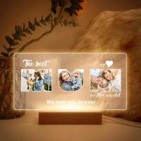 Bulaient Personalized Christmas Gifts For Mum, Personalised Photo Frame With Night Light Base, Gift Ideas For Mum, Birthday Gifts For Mum, Personalised Birthday Gifts For Mum From Daughter Son Husband