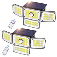 Szpower Outdoor Solar Lights For Outside 224 Led 3000Lm Motion Sensor Outdoor Lights Waterproof Ip65 4 Heads Solar Powered Flo