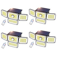 Szpower Outdoor Solar Lights For Outside 224 Led 3000Lm Motion Sensor Outdoor Lights Waterproof Ip65 4 Heads Solar Powered Flo