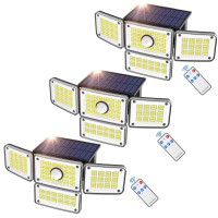 Szpower Outdoor Solar Lights For Outside 224 Led 3000Lm Motion Sensor Outdoor Lights Waterproof Ip65 4 Heads Solar Powered Flo