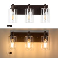 Alaislyc 3Light Bathroom Light Fixtures Modern Orb Vanity Lights For Bathroom Lighting Fixtures Over Mirror With Clear Glass Sh