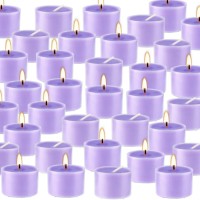 100 Pcs Lavender Scented Tealight Candles In Clear Cup Purple Wax Votive Candle For Emergencies Home Decor Wedding Holiday 8 Ho