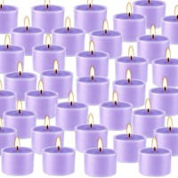 100 Pcs Lavender Scented Tealight Candles In Clear Cup Purple Wax Votive Candle For Emergencies Home Decor Wedding Holiday 8 Ho