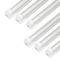 Epestoec Led Shop Light 4Ft 42W 6300Lm 5000K Super Bright White V Shape Integrated T8 Led Tube Light High Output Linkable Shop