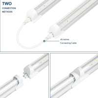 Epestoec Led Shop Light 8Ft 12000Lm 80W 5000K Super Bright White V Shape Integrated T8 Led Tube Light High Output Linkable Shop