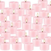 100 Pcs Rose Scented Tealight Candles In Clear Cup Pink Wax Votive Candle For Emergencies Home Decor Wedding Holiday 8 Hour