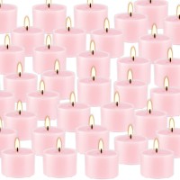 100 Pcs Rose Scented Tealight Candles In Clear Cup Pink Wax Votive Candle For Emergencies Home Decor Wedding Holiday 8 Hour