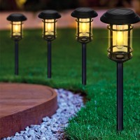 Sunnypark Solar Pathway Lights Outdoor, 6 Pk Bright Solar Filament Waterproof Auto On/Off Garden Lights Solar Powered Landscape Lights For Yard Walkway Driveway Lawn-Warm White