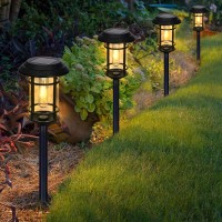 Sunnypark Solar Pathway Lights Outdoor, 8 Pk Bright Solar Filament Waterproof Garden Lights Solar Powered Landscape Lights For Outside, Yard Walkway Driveway Lawn - Warm White