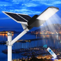 Solar Street Lights Outdoor Solar Parking Lot Lights 40000Lm 6700K Led Solar Lights Dusk To Dawn Solar Powered Led Street Lig