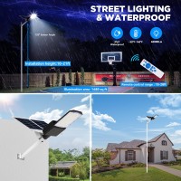 Solar Street Lights Outdoor Solar Parking Lot Lights 40000Lm 6700K Led Solar Lights Dusk To Dawn Solar Powered Led Street Lig