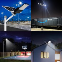 Solar Street Lights Outdoor Solar Parking Lot Lights 40000Lm 6700K Led Solar Lights Dusk To Dawn Solar Powered Led Street Lig