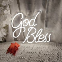 God Bless Neon Sign For Baptism Decorations Wall Decor God Bless 158127 Inches Led Neon Sign God Bless Sign Perfect For Child