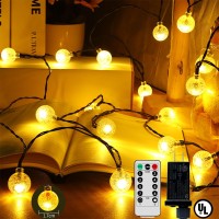 Warm White Outdoor String Lights - 49Ft 120 Led Plug In Globe String Lights Waterproof With Remote, 8 Modes Hanging Globe Fairy Lights For Bedroom Classroom Party Christmas Outside Indoor Decor