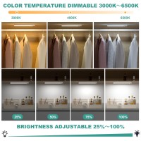 Dealgadgets Under Cabinet Lights Motion Sensor Remote Control 3 Color Temperatures Led Closet Light Usbc Rechargeable Under Co