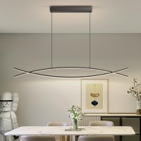 Lannlker Modern Led Pendant Lights 47In Chandelier Dimmable With Remote Control 3000K6000K Adjustable Color Temperature Alumi