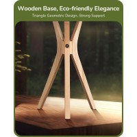 Edishine Modern Tripod Table Lamp 175 Bedside Lamp With Natural Wood Light Legs White Linen Lampshade Nightstand Lamp For