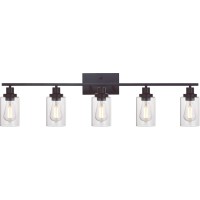 Melucee 5Light Wall Light Fixtures Vanity Lights Bathroom Fixtures Oil Rubbed Bronze Finished With Clear Glass Industrial Wall