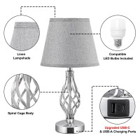 Touch Table Lamps For Bedrooms Set Small Gold Bedroom Lamps With Usb Ports And Brass Base And White Lampshade Bedside Lamp Wit