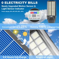 Jadisi 4000W Solar Street Light 300000 Lumens Dusktodawn Waterproof Ideal For Commercial Outdoor Parking Lots Energy