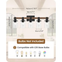 Goebleson 5Light Bathroom Light Fixture Farmhouse Vanity Lights For Bathroom With Glass Shade Rustic Bathroom Light Fixtures