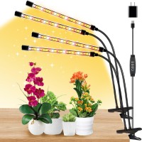 Lpmzmbl Full Spectrum 4 Heads Plant Grow Lights For Indoor Plants With 10 Feet Cables 10 Dimmable Levels And 3912H Timeradapt