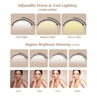 Flyhare Lash Light Led Floor Lamp For Eyelash Extensions Half Moon Lash Tech Light With Storage Tray Adjustable Brightness