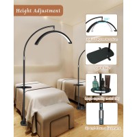 Flyhare Lash Light Led Floor Lamp For Eyelash Extensions Half Moon Lash Tech Light With Storage Tray Adjustable Brightness