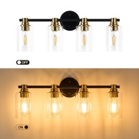 Alaislyc Bathroom Light Fixtures Wall Sconce Light With Clear Glass 4 Lights Bathroom Lighting Over Mirror Vanity Lights For Liv