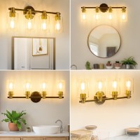 Alaislyc Bathroom Light Fixtures Wall Sconce Light With Clear Glass 4 Lights Bathroom Lighting Over Mirror Vanity Lights For Liv