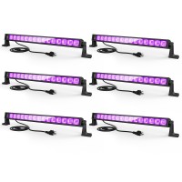 6Pcs 42W Led Black Light Bar Black Lights For Glow Party Blacklight With Plugswitch Each Light Up 21X21 Sqft Area Glow Lig