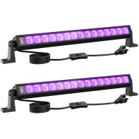 Lamvip 2Pcs 42W Led Black Light Bar Blacklight Bars Black Lights With Plug 5Ft Cord 60 Led Beads And Switch For Glow Party Hall