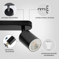 Kitchen Track Lighting, Ceiling Light Fixtures Ceiling Mount, Picture Lights For Wall Bedroom, Led Spotlight Indoor, Flexibly Rotatable Light Head For Entryway Hallway Gu10 Bulb (Black-4 Light)