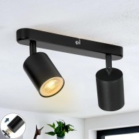 Kitchen Track Lighting, Ceiling Light Fixtures Ceiling Mount, Picture Lights For Wall Bedroom, Led Spotlight Indoor, Flexibly Rotatable Light Head For Entryway Hallway Gu10 Bulb (Black-2 Light)