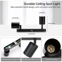 Kitchen Track Lighting, Ceiling Light Fixtures Ceiling Mount, Picture Lights For Wall Bedroom, Led Spotlight Indoor, Flexibly Rotatable Light Head For Entryway Hallway Gu10 Bulb (Black-2 Light)