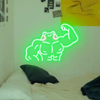 Muscle Frog Neon Light Sign For Wall Decor Funny Strong Frog Led Sign Decoration For Game Room Man Cave Garage Bedroom Anim