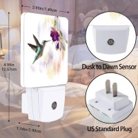 Jopowide Groovy Hummingbird Flowers Dusk To Dawn Night Light Auto Sensor Lamp Home Indoor Stairway Kitchen Corridor Night Ligh