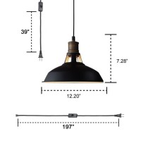 Claxy Plug In Pendant Lights Adjustable Hanging Pendant Light Fixture With Black Barn Onoff Switch Swag Pendant Lamp Set Of 2