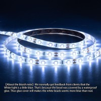 Junwen 50Ft White Led Strip Lights 12V Outdoor Led Strip Lights Waterproof Flexible Led Light Strip Indoor Plug In Cuttable Smd