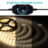 Junwen 50Ft Warm White Led Strip Lights 12V Waterproof Flexible Led Light Strip Cuttable Dimmable Led Rope Tape Light Indoor F