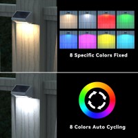 Bridika Solar Fence Lights 8 Colors Warm White Cool White And Rgb Bright Deck Lights Solar Outdoor Waterproof Dusk To Dawn F