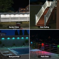 Bridika Solar Fence Lights 8 Colors Warm White Cool White And Rgb Bright Deck Lights Solar Outdoor Waterproof Dusk To Dawn F