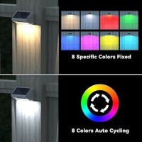 Bridika Solar Fence Lights 8 Colors Warm White Cool White And Rgb Bright Deck Lights Solar Outdoor Waterproof Dusk To Dawn F