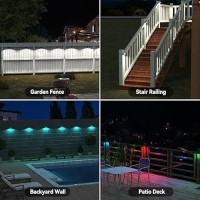 Bridika Solar Fence Lights 8 Colors Warm White Cool White And Rgb Bright Deck Lights Solar Outdoor Waterproof Dusk To Dawn F