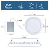 Gkenymun 12 Pack 4 Inch Ultrathin Led Recessed Ceiling Light With Junction Box 10W Eqv 80W Dimmable Downlight For Kitchen Be