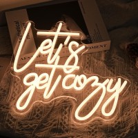 Lets Get Cozy Neon Signs Wall Decor Warm White Led Signs Usb Powered Living Room Decor Game Room Decor For Adult Boys Girl