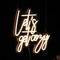 Lets Get Cozy Neon Signs Wall Decor Warm White Led Signs Usb Powered Living Room Decor Game Room Decor For Adult Boys Girl