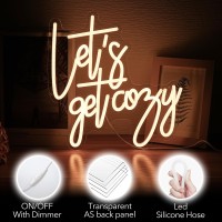 Lets Get Cozy Neon Signs Wall Decor Warm White Led Signs Usb Powered Living Room Decor Game Room Decor For Adult Boys Girl